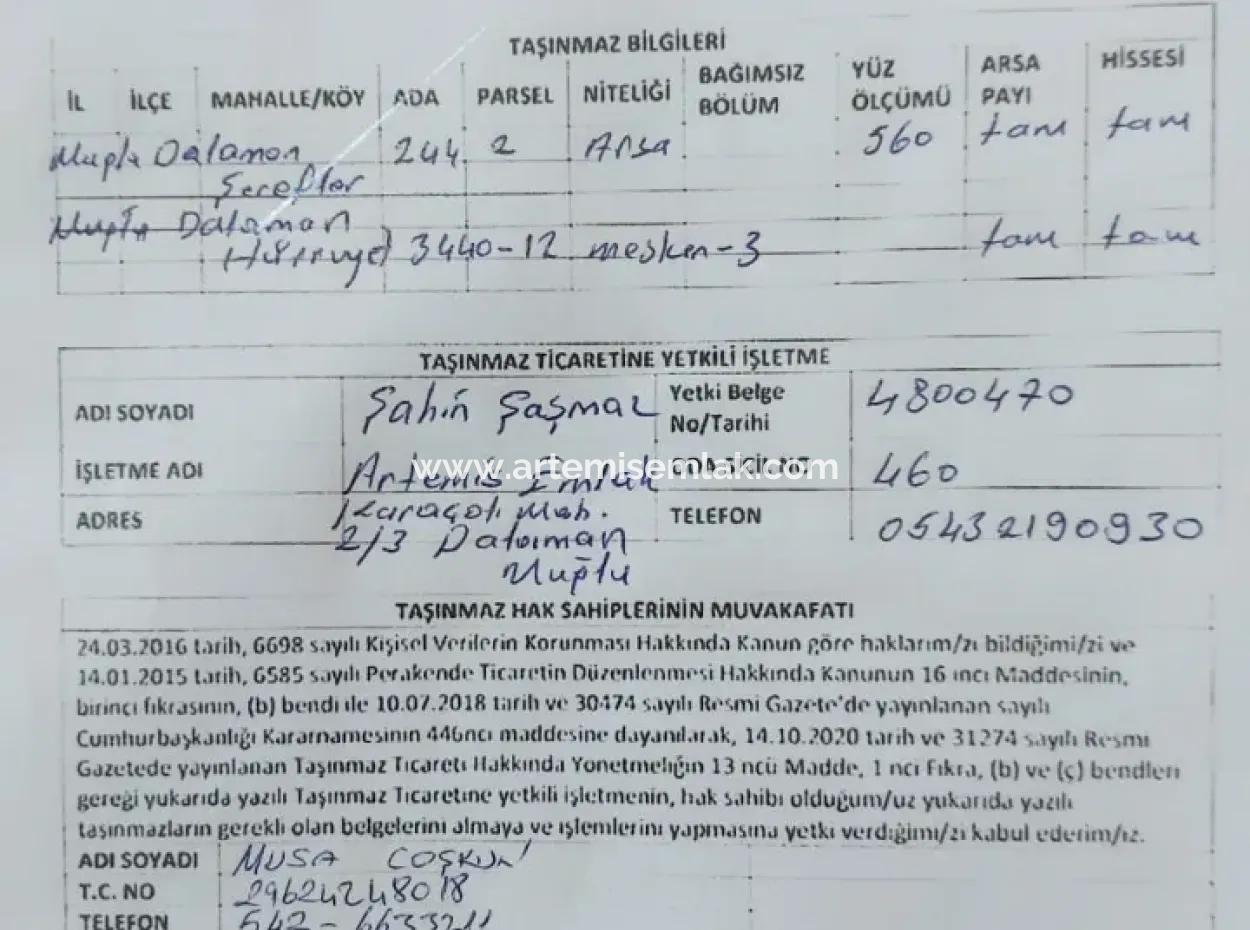 Dalaman Merkede Konut Ve Ticari İmarlı , Köşe Arsa Satılık.